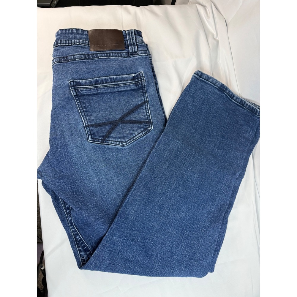 TK Axel Mens Slim Bootcut Jeans Medium Wash Denim Blue 36x34